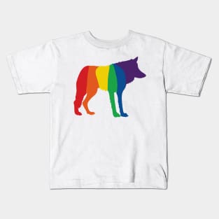 Rainbow Wolf Kids T-Shirt